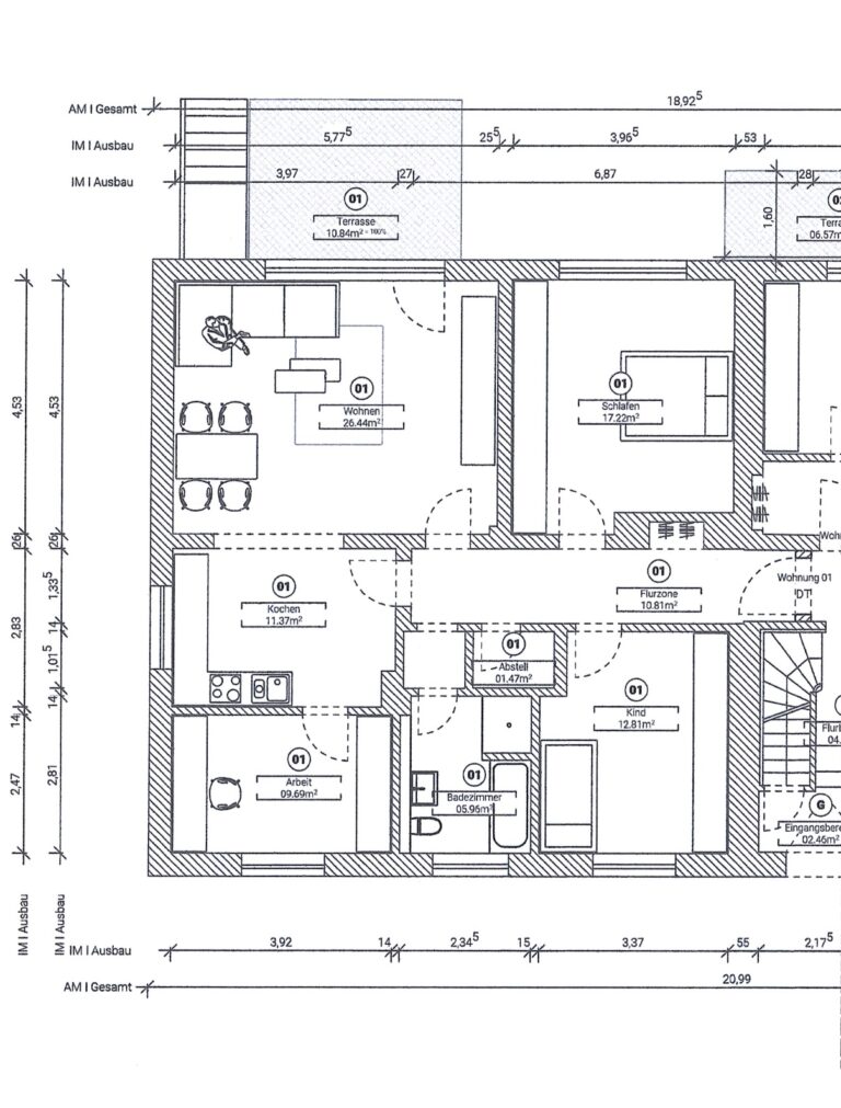 Grundriss EG als 4 ZKB Version