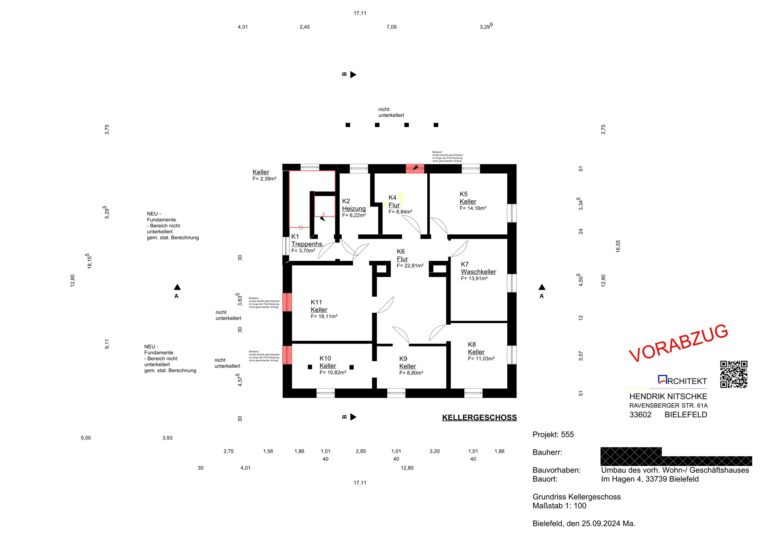 Grundriss Entwurf KG